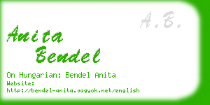 anita bendel business card
